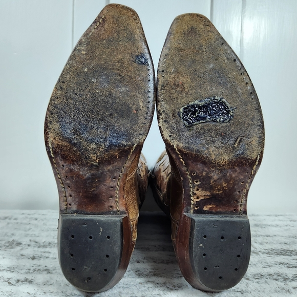 Boulet Canada Western Cowgirl Boot Brown Leather Snip Toe | Women's Size 8.5 - Picture 12 of 15